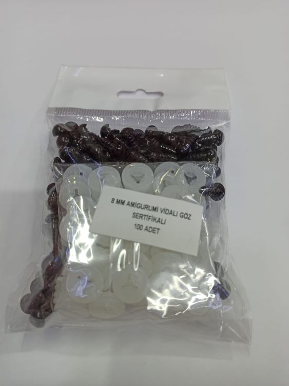 Vidalı Göz 8 mm (50 çift) siyah 